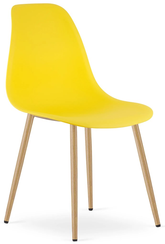 Scaun Bucatarie/Dining Velo Plus Galben Picioare Metalice Finisaj Lemn