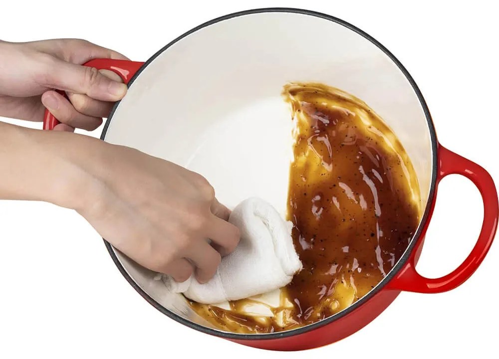 Oala din fonta emailata cu capac, 4 L, rosu
