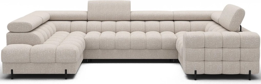 Colțar lemn masiv Formă U Extensibil Factory 346x205cm Personalizabil - Cotiera pe partea dreapta