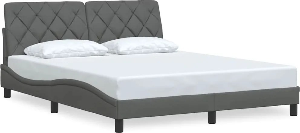 vidaXL Cadru de pat fără saltea, gri închis, 160x200 cm, textil