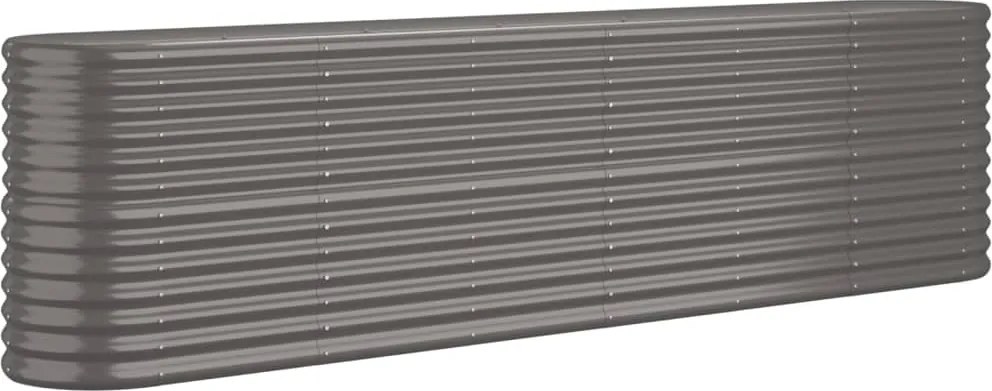 vidaXL Strat înălțat grădină gri 260x40x68cm oțel galvanizat