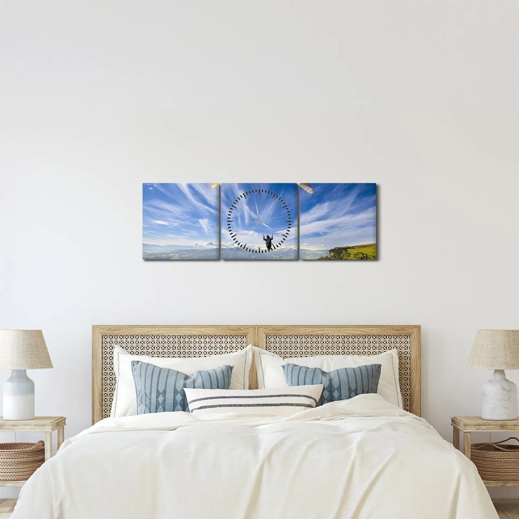 Tablou - Paragliding (cu ceas) (90x30 cm)