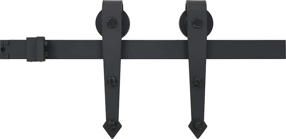 vidaXL Set feronerie pentru uși glisante SKIEN, negru, 200 cm, oțel