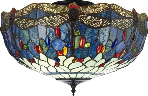 Endon 111899 - Plafonieră Tiffany DRAGONFLY 3xE27/10W/230V, diam. 50 cm