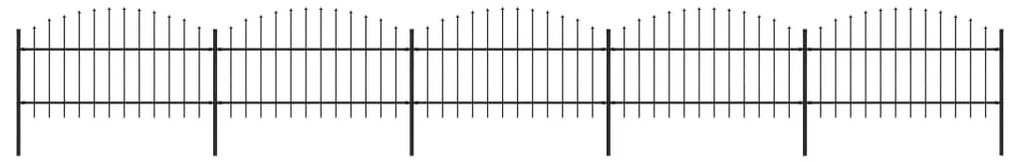 vidaXL Gard de grădină cu vârf tip suliță din oțel 892,5x125 cm, negru