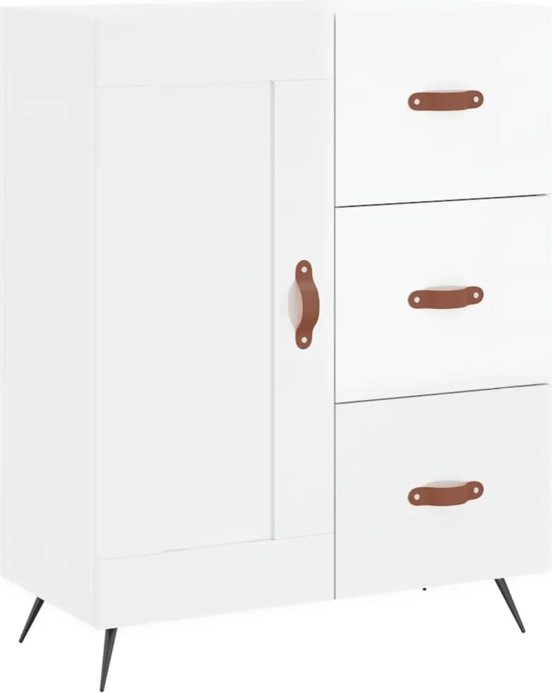 vidaXL Servantă, alb extralucios, 69,5x34x90 cm, lemn compozit