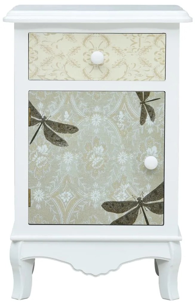 285771 vidaXL Noptieră, alb și gri, 40 x 30 x 62 cm, MDF