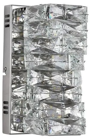 Aplica de perete metal cromat si sticla LED Modena