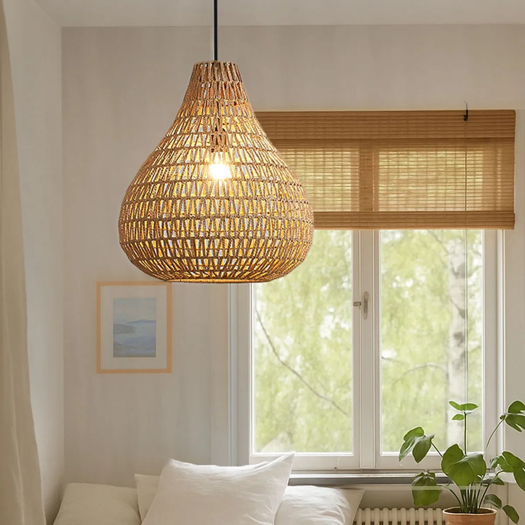 Lampa suspendată scandinavă maro 45cm - Lina Natural