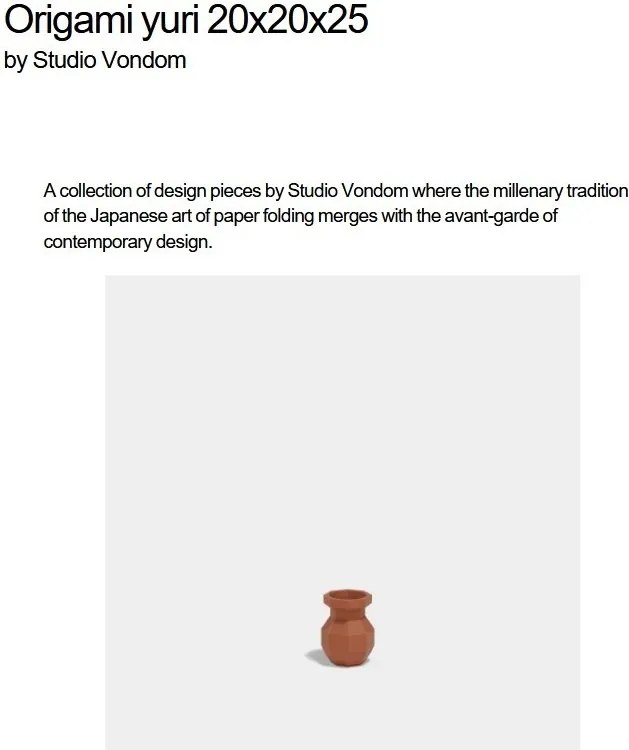 Ghiveci plante design decorativ modern exterior/interior ORIGAMI Yuri 20x20x25cm