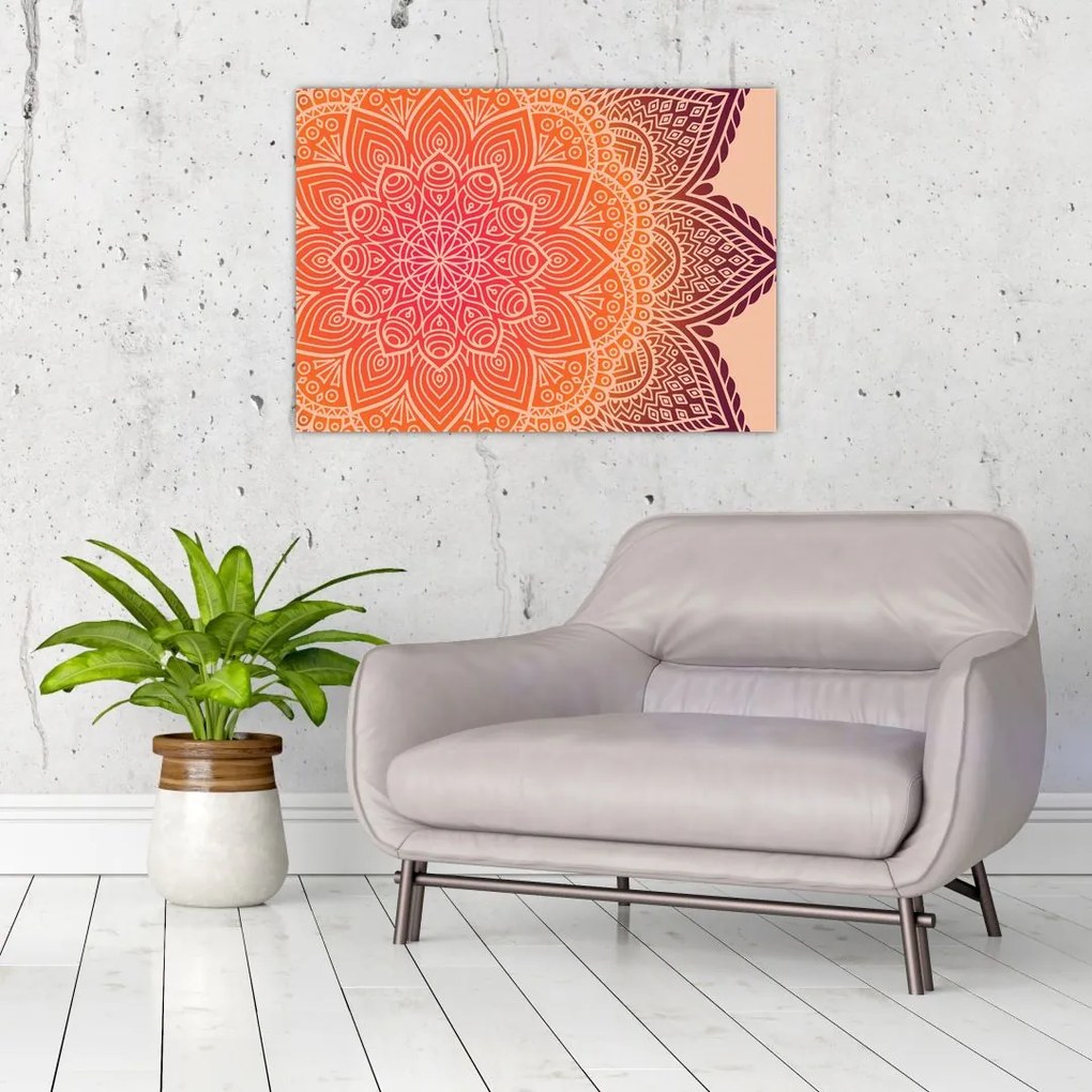 Tablou pe sticlă - Mandala artă (70x50 cm)