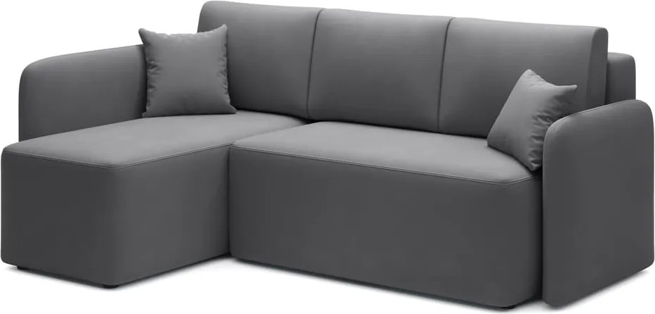 Colțar taupe extensibil/cu spațiu de depozitare cu tapițerie din catifea (cu colț pe partea stângă/cu șezlong) Hadson – ELTAP