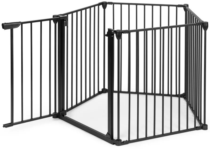 Balustradă de siguranță 5 panouri 60 cm metal negru