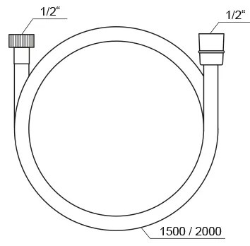 Ravak X07P176 - Furtun de duș din plastic, 150 cm, crom lucios