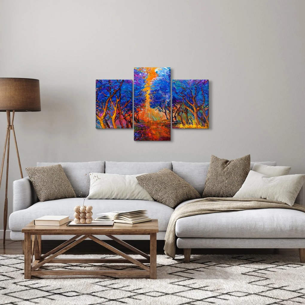 Tablou - Coroane de copac de toamnă, impresionism modern (90x60 cm)