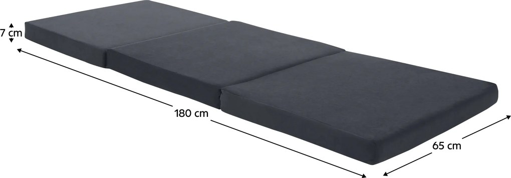 Saltea pliabilă, spumă, 65x180, gri, LEVI 65