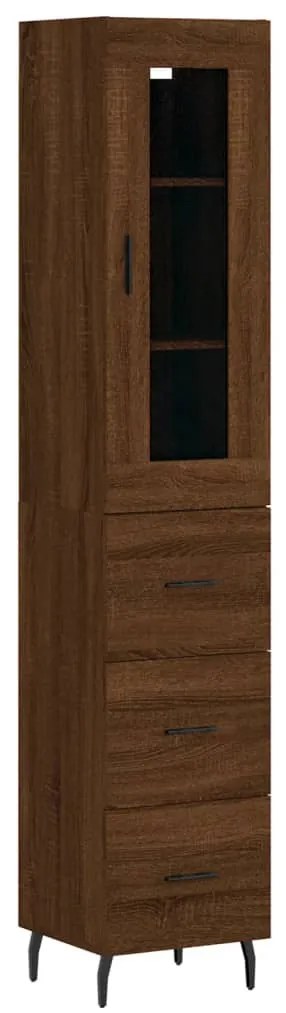 3199256 vidaXL Dulap înalt, stejar maro, 34,5x34x180 cm, lemn prelucrat