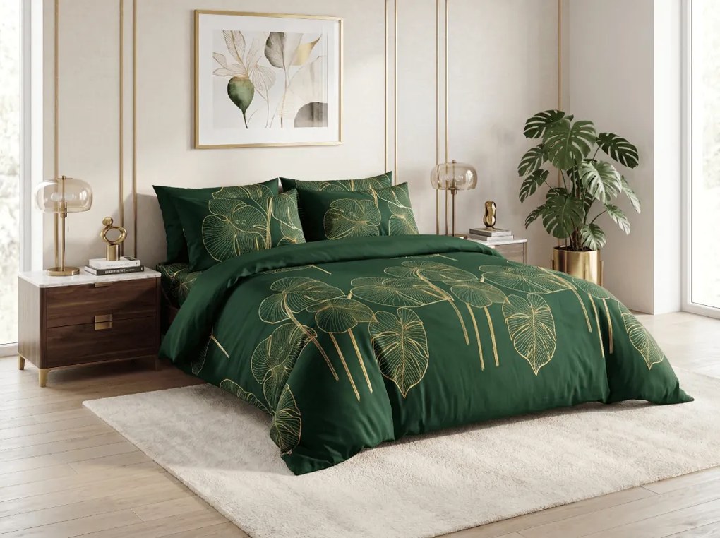 Lenjerie de pat din microfibra VENECIA verde Dimensiune lenjerie de pat: 70 x 90 cm | 140 x 200 cm