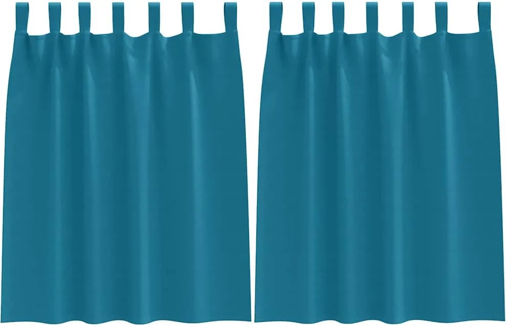 vidaXL Perdele Opaque cu Inel 2 pcs Turcoaz 140 x 140 cm Poliester