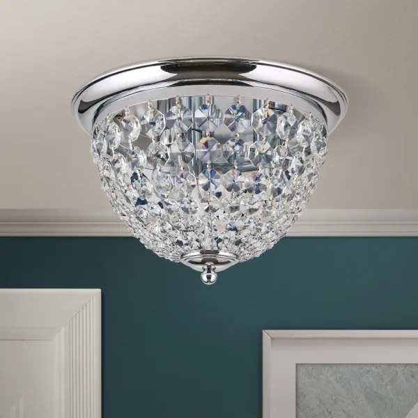 Plafonieră de cristal Orion DLU 1840/35 PLAFOND 3xE27/40W/230V d. 35 cm crom