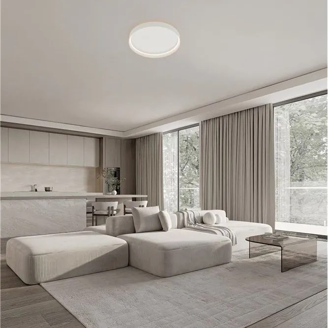 Plafoniera circulara aluminiu alb LED CCT LUMIA 60cm