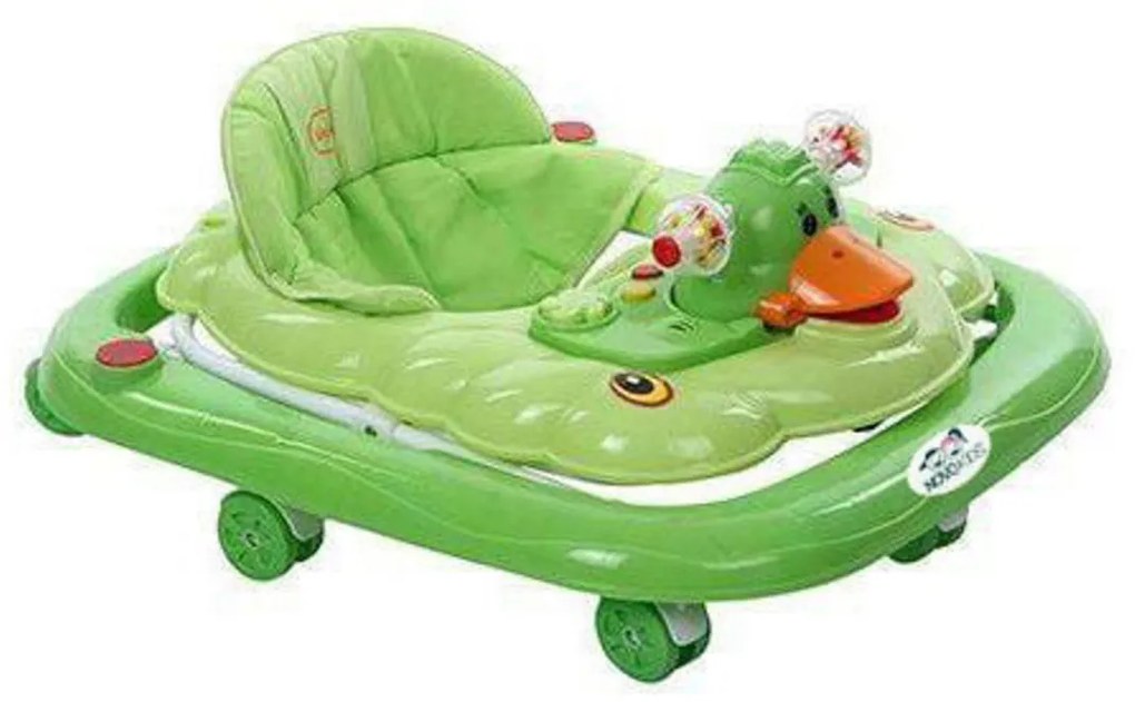 Premergator reglabil in 3 trepte NOVOKIDS™ Duckey, cu melodii, Ratusca, Pliabil, Verde