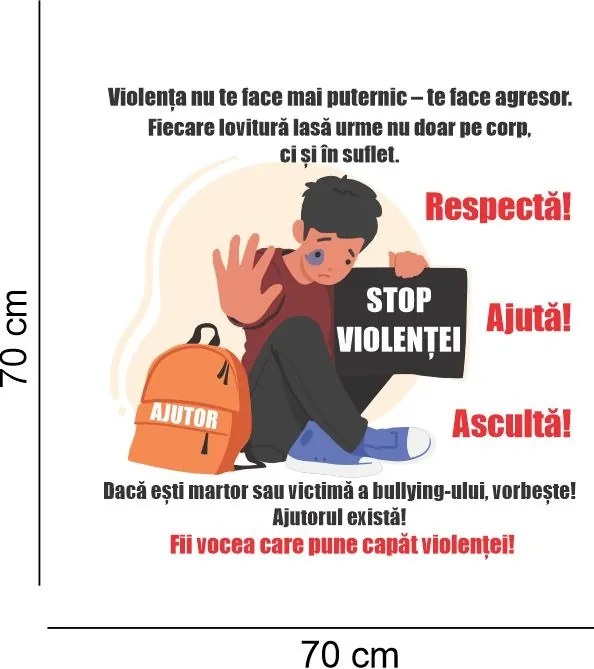 Sticker perete STOP Bullying - STOP Violentei!