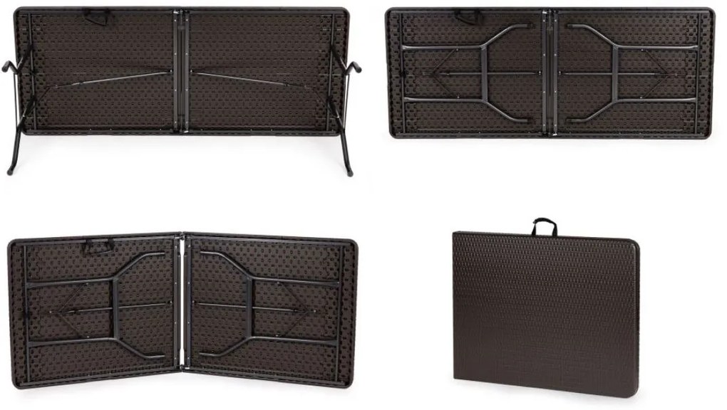 Masă pliabilă catering 180cm Brown Rattan