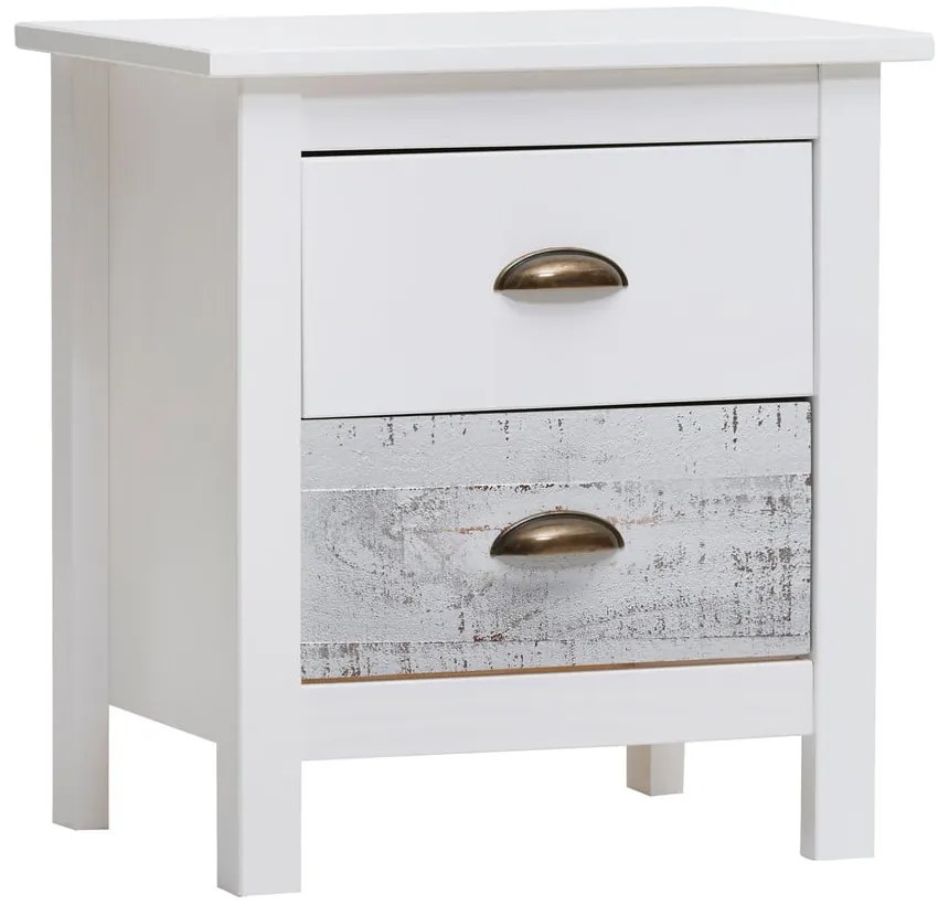 Noptieră Marckeric Romantica, 46 x 50 cm, alb - gri