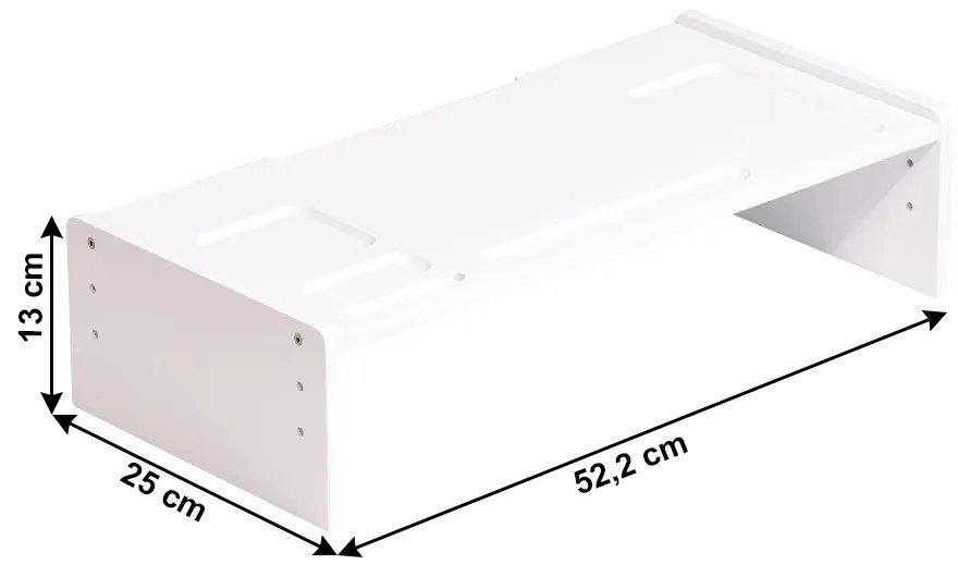 Suport monitor, bambus, alb, ELARO TIP 3