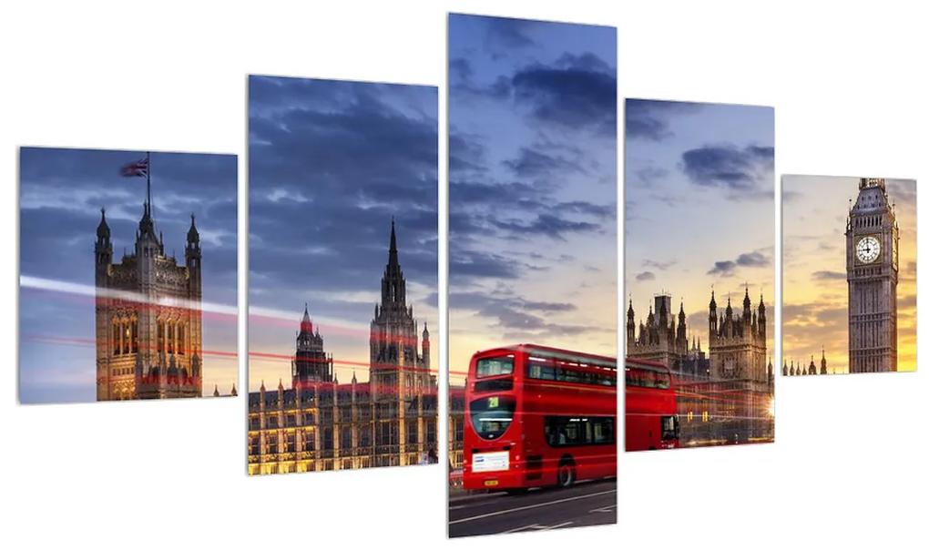 Tablou cu Londra cu autobuz (125x70 cm), în 40 de alte dimensiuni noi