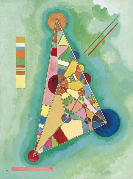 Reproducere Colorful in the triangle, Wassily Kandinsky