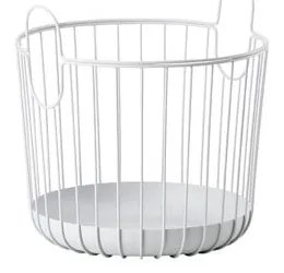 Coș de depozitare din metal Zone Inu, ø 30 cm, alb