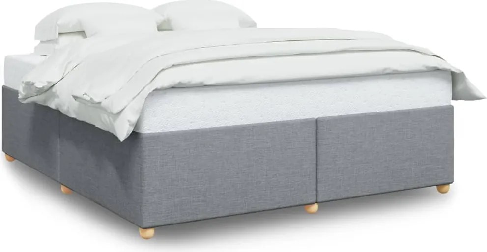 vidaXL Cadru de pat fără saltea, gri deschis, 200x200 cm, textil