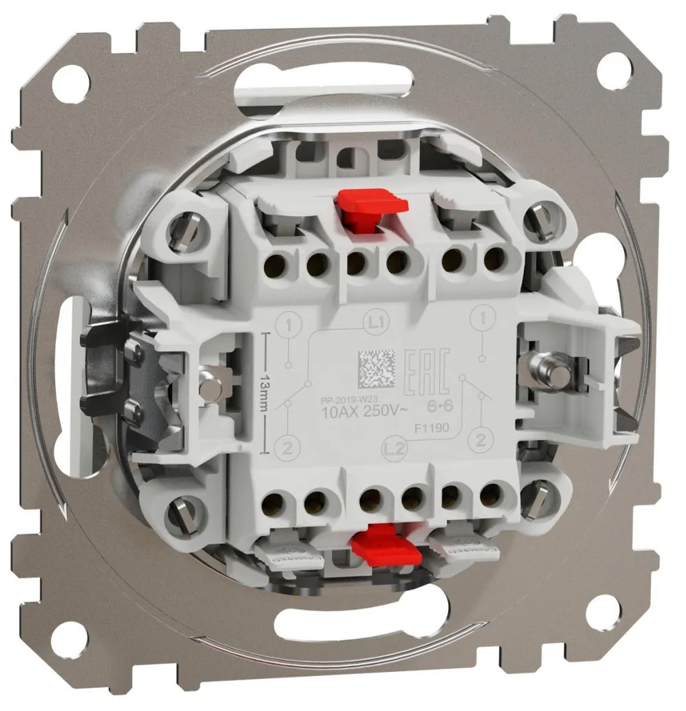 Intrerupator dublu cap scara, 10A, IP20, Alb, Schneider Sedna Design