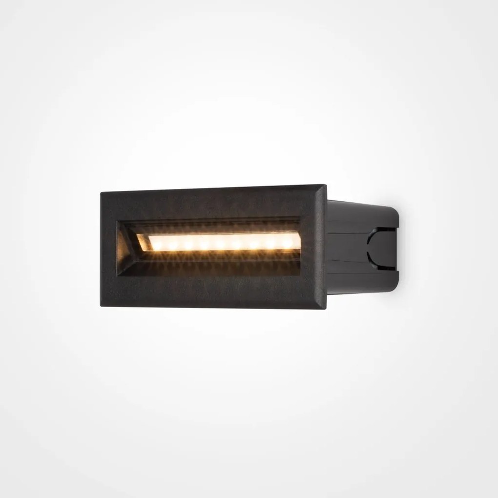 Spot LED incastrabil scari / perete exterior IP65 Bosca negru 13,7cm