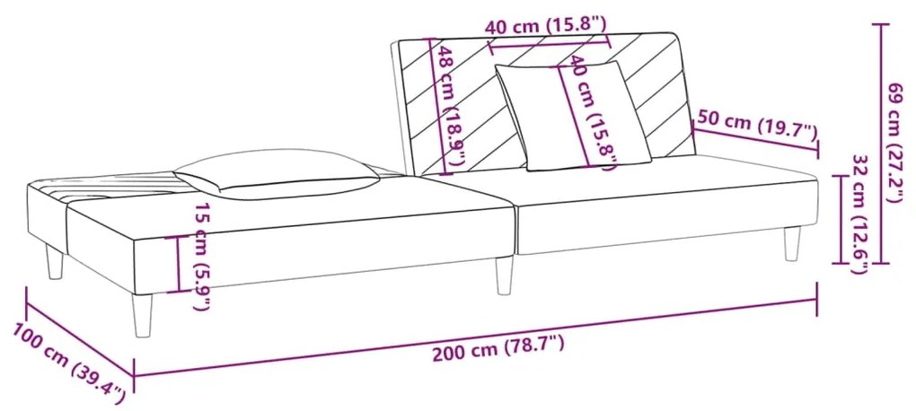 Canapea extensibila cu 2 locuri, 2 perne, rosu vin, catifea Bordo, Fara scaunel pentru picioare Fara scaunel pentru picioare