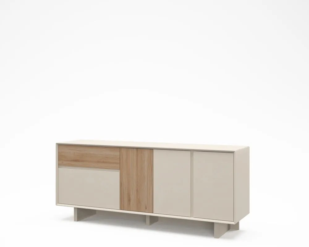 Comodă bej/în culoare naturală cu aspect de lemn de stejar 180x76x45 cm Carpi – Marckeric