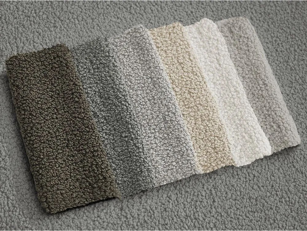 Colțar gri închis cu tapițerie din țesătură bouclé (cu colț pe partea dreaptă/cu șezlong) Leonore – Bobochic Paris