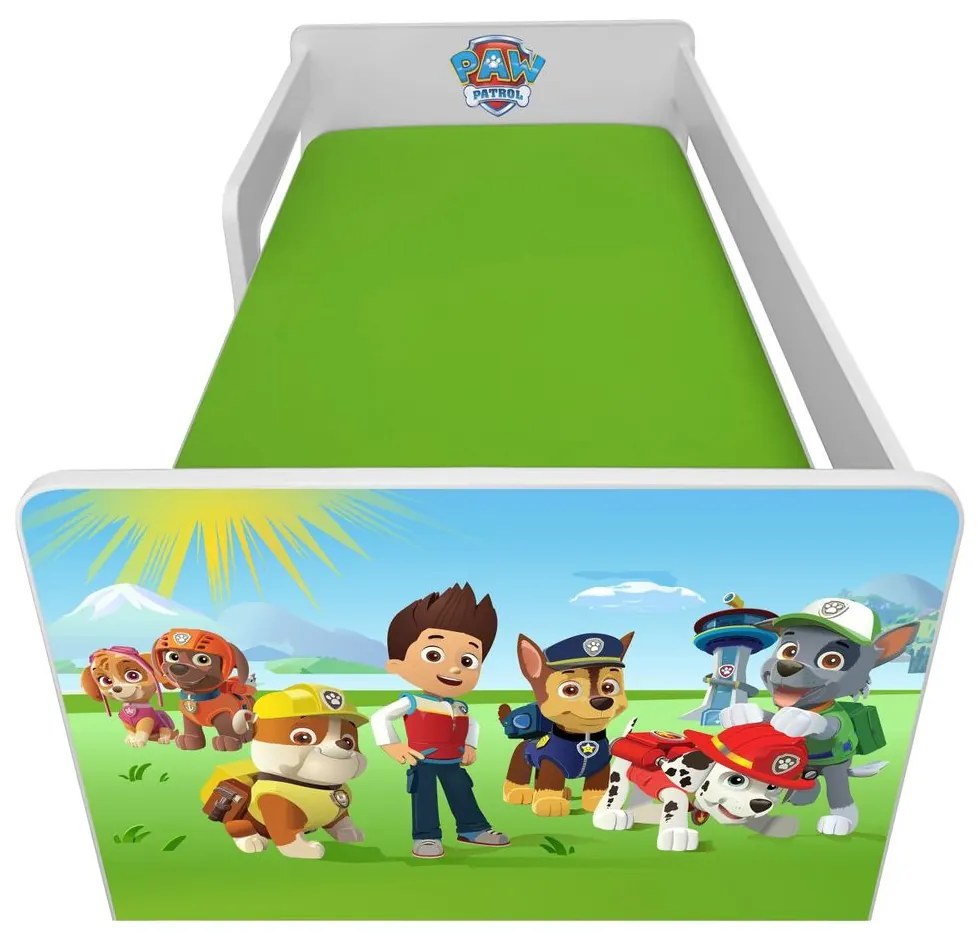 Pat copii Paw Patrol P1L 2-6 ani cu paravane detasabile/interschimbabile + saltea Basic