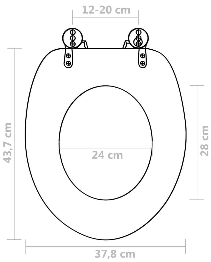 Capace WC, 2 buc., MDF, model portelan 2, Portelan, nu