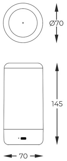 Lampă LED reîncărcabilă dimabilă Zuma Line 1001 ESTERNO LED/0,5W/230V negru IP54