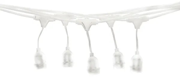 Lanț luminos de exterior 15xE27/0,5W/230V 15 m IP44 alb