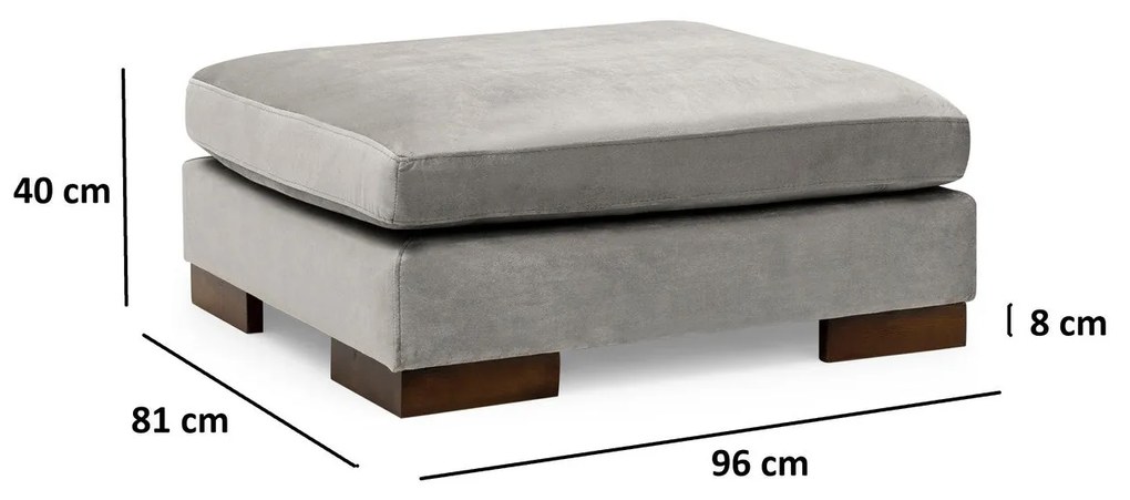 Canapea de colț Tulip Corner Right With Pouf - Light Grey