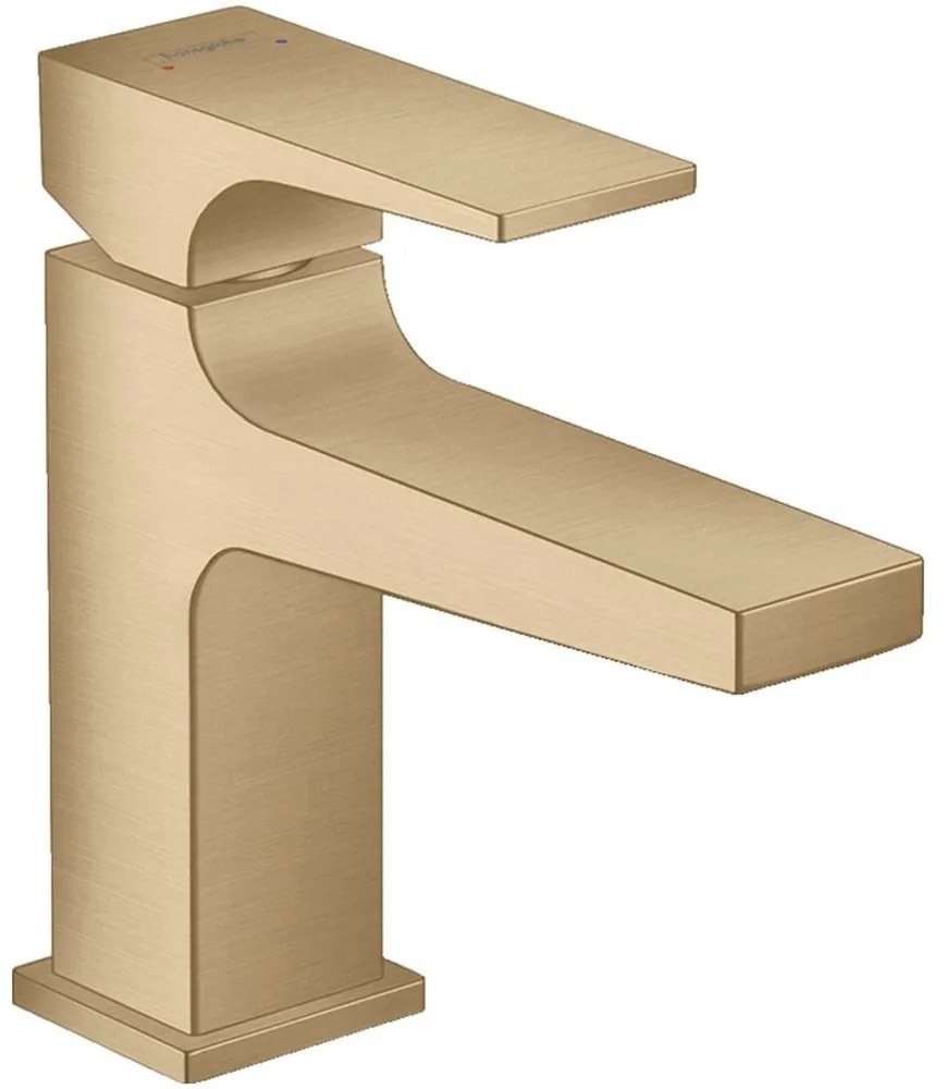 Baterie lavoar bronz periat cu ventil inclus, Hansgrohe Metropol 100 Bronz periat