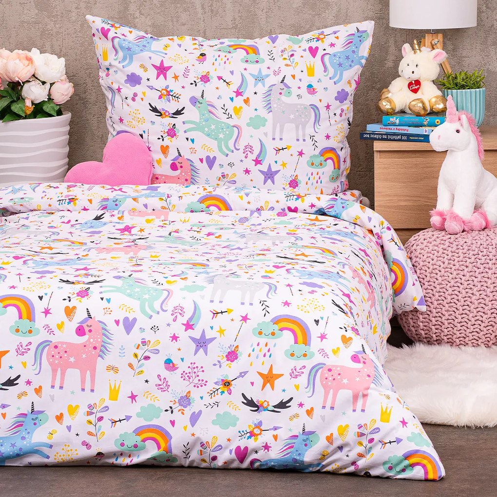 Lenjerie de pat din bumbac pentru copii4Home Unicorns , 140 x 200 cm, 70 x 90 cm, 140 x 200 cm, 70 x 90 cm