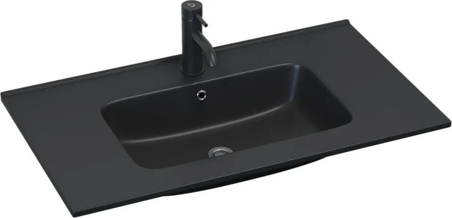 Lavoar de încastrat LILLESNAD 81 x 46 cm ceramică/negru