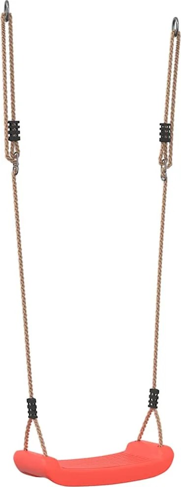 vidaXL Leagăn de exterior pentru copii single, roșu, funie reglabilă