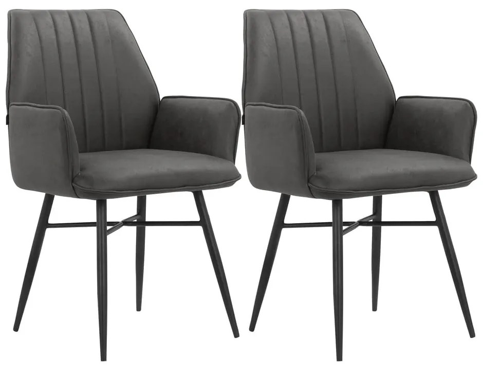 Scaune de dining gri-antracit 2 buc. Anzo – Støraa