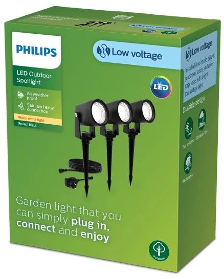 SET 3x corp de iluminat LED de exterior Philips GARDENLINK REUEL LED/1,5W/230V 2700K IP44